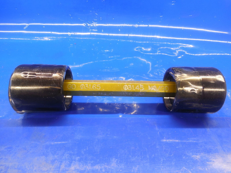31.65 & 31.45 MM SMOOTH PIN PLUG GAGE GO NO GO 31 31.0 31.5 31.50 1.250 - 0.004