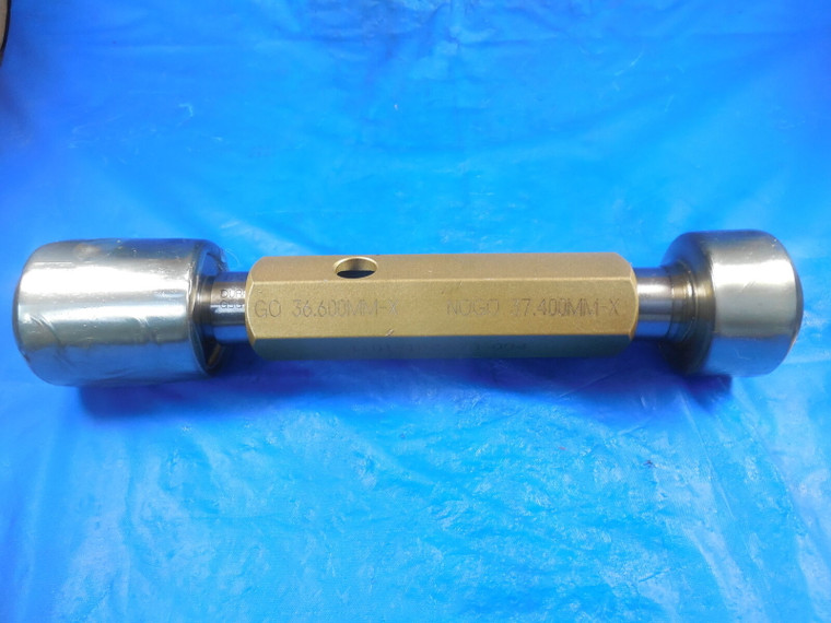 36.600 & 37.400 MM CLASS X SMOOTH PIN PLUG GAGE GO NO GO 37 37.0  1.500 -.0276