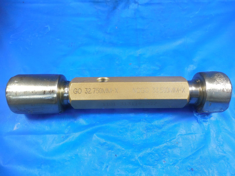32.750  33.500 MM CLASS X SMOOTH PIN PLUG GAGE GO NO GO 33.0 33.50 1.3125 +.0064