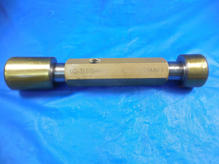 31.070 & 31.530 MM CLASS X SMOOTH PIN PLUG GAGE GO NO GO 31.0 31.50 1.250 -.0087