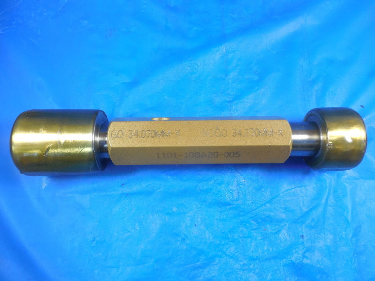 34.070 & 34.230 MM CLASS X SMOOTH PIN PLUG GAGE GO NO GO 34 34.0 1.375 +.0274