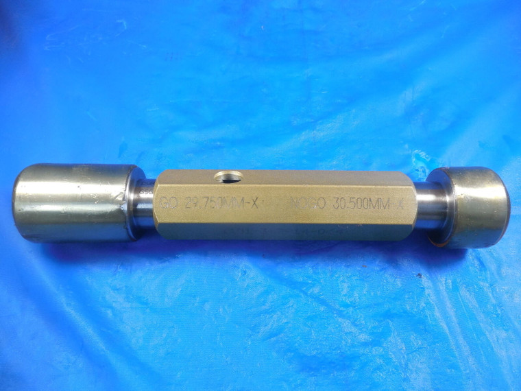 29.750 & 30.500 MM CLASS X SMOOTH PIN PLUG GAGE GO NO GO 30.0 30.5 1.250 -.0492