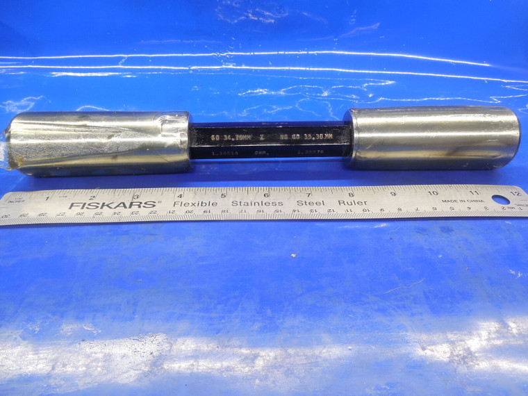 34.70 & 35.30 MM CLASS X SMOOTH PIN PLUG GAGE GO NO GO 35 MM 35.0 1.375 +.0148