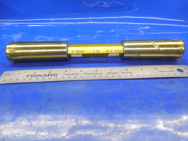 32.90 & 33.90 mm CLASS X SMOOTH PIN PLUG GAGE GO NO GO NEAR 33 34 1.3125 1.2969