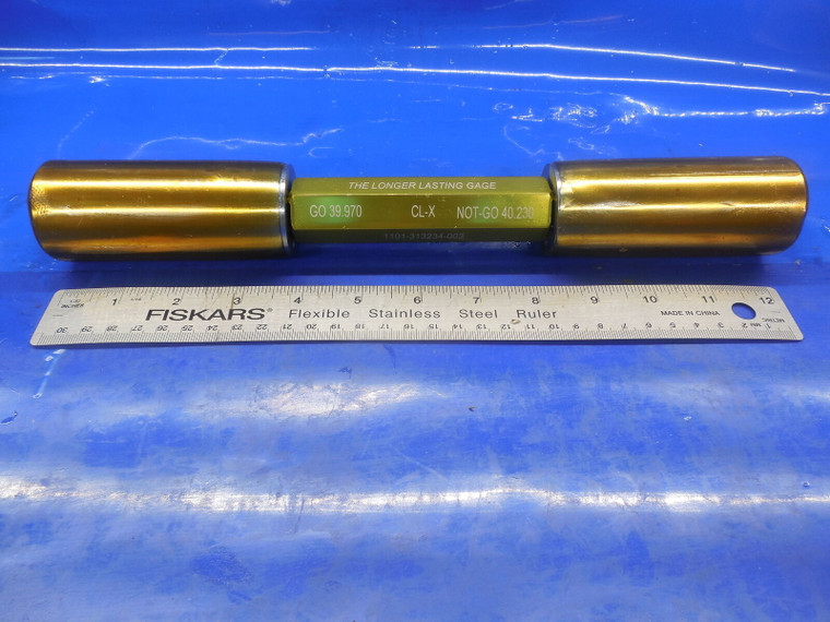 39.970 & 40.230 MM CLASS X SMOOTH PIN PLUG GAGE GO NO GO 40 40.0 1.5625 +.0214