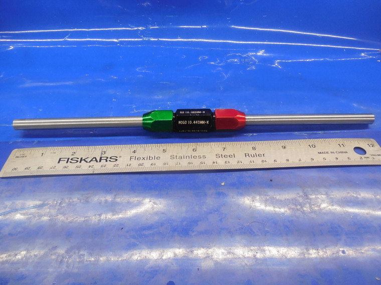 10.180 & 10.440 MM CLASS X SMOOTH PIN PLUG GAGE GO NO GO 10 10.0 MM .4375 -.0265