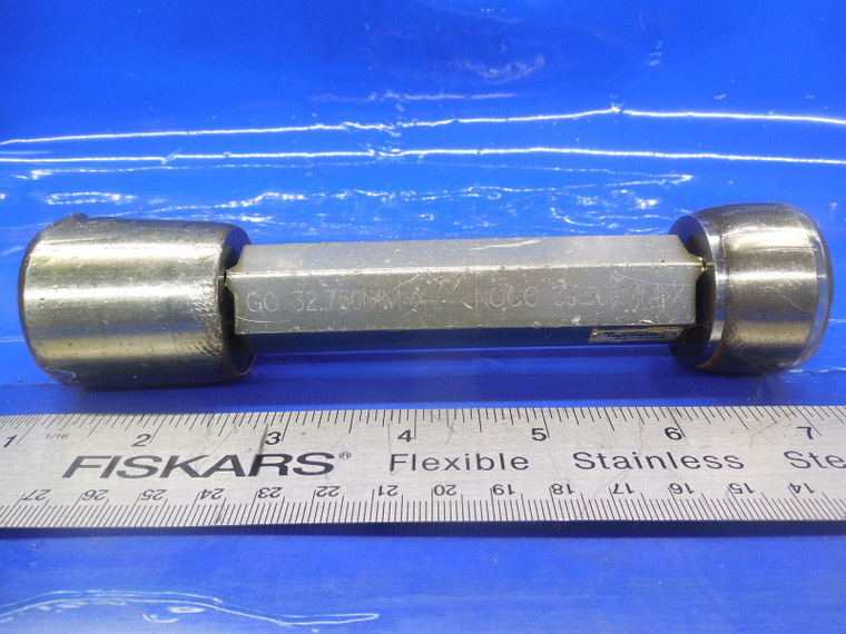 32.75 & 33.50 CLASS X SMOOTH PIN PLUG GAGE GO NO GO 33.0 33.50 MM 1.3125 +.0064