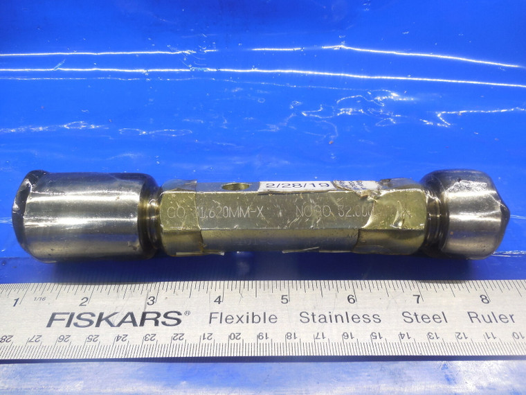 31.620 & 32.000 MM CLASS X SMOOTH PIN PLUG GAGE GO NO GO 32 32.0 MM 1.250 +.0051