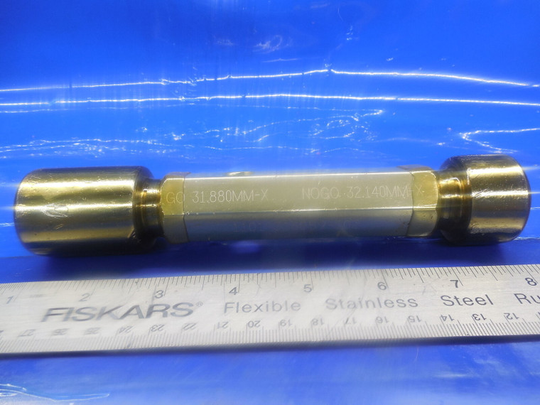 31.880 & 32.140 MM CLASS X SMOOTH PIN PLUG GAGE GO NO GO 32 32.0 MM 1.250 +.0051