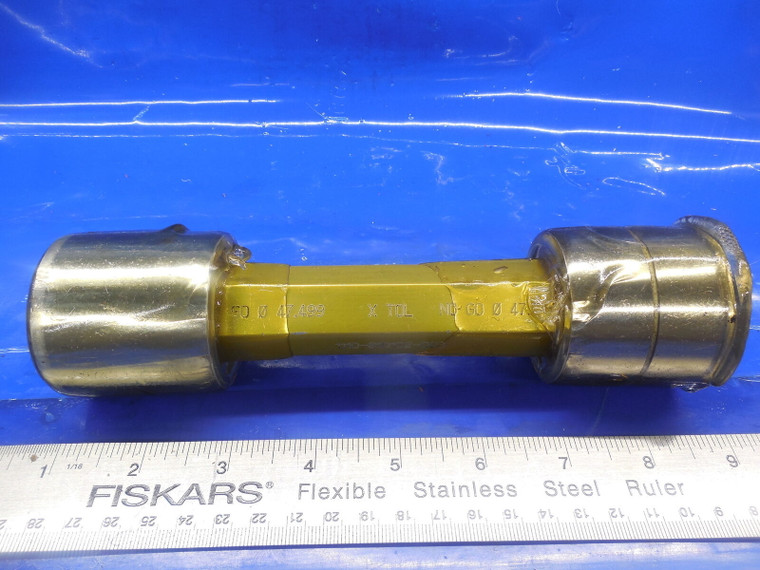 47.499 & 47.549 CLASS X PROGRESSIVE PIN PLUG GAGE GO NO GO 47.50 MM 1.8750 -.003
