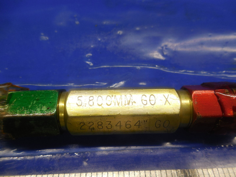 5.800 & 6.000 MM CLASS X SMOOTH PIN PLUG GAGE GO NO GO 6 6.0 MM .2500 -.0138
