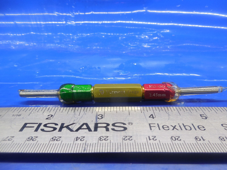 2.350 & 2.450 MM CLASS X SMOOTH PIN PLUG GAGE GO NO GO 2 2.0 MM .1250 -.0285