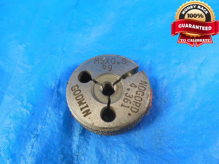 M5 X .8 6g METRIC THREAD RING GAGE 5.0 0.8 NO GO ONLY P.D. = 4.361 mm M5X0.8