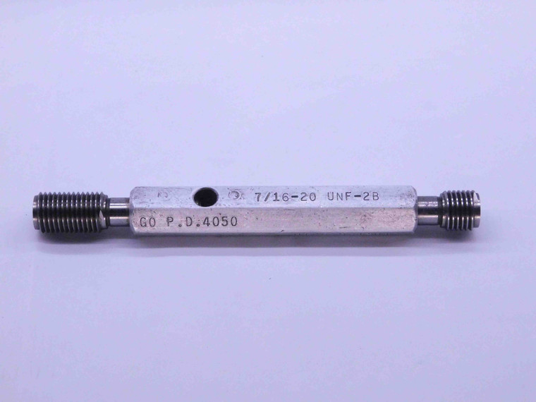 7/16 20 UNF 2B THREAD PLUG GAGE .4375 GO NO GO P.D.'S = .4050 & .4104 CHECK - RL0009RM