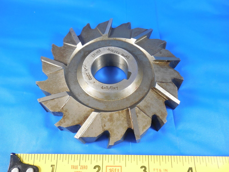 APROX .593 WIDE X 4" DIAMETER HANITA STAGGERED TOOTH SIDE MILL CUTTER 1" HOLE