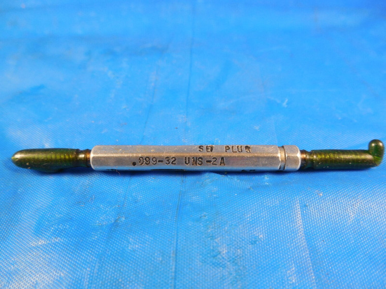 3 32 UNS 2A SET THREAD PLUG GAGE #3 .099 GO NO GO P.D.'S = .0778 & .0748