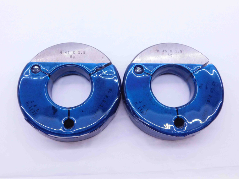 M45 X 1.5 6g METRIC THREAD RING GAGES 45 GO NO GO P.D.'S = 43.994 & 43.834 CHECK - CH1572MW