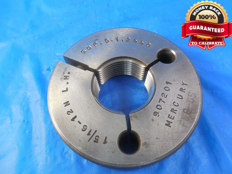 1 5/16 12 N 2A LEFT HAND THREAD RING GAGE 1.3125 GO ONLY P.D. = 1.2550 L.H. N-2A