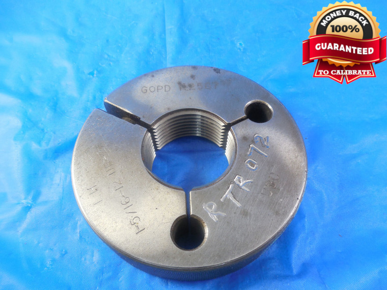 1 5/16 12 UN 2A LEFT HAND THREAD RING GAGE 1.3125 GO ONLY P.D. = 1.2567 L.H.