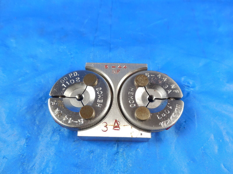 5 44 NF 3A THREAD RING GAGES #5 .125 GO NO GO P.D.'S = .1102 & .1083 UNF-3A