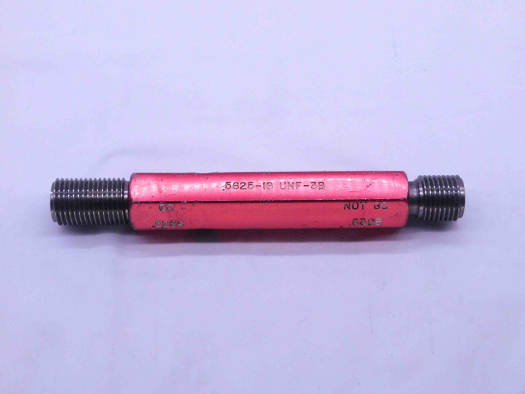 9/16 18 UNF 3B THREAD PLUG GAGE .5625 GO NO GO P.D.'S = .5264 & .5308 CHECK - DW2500RDRL