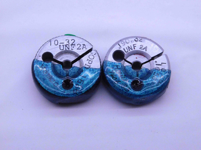 10 32 UNF 2A THREAD RING GAGES #10 .190 .1900 GO NO GO P.D.'S = .1688 & .1658 - RL0321BU