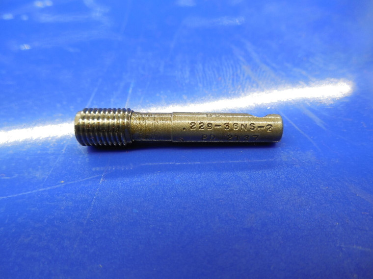 0.229 36 NS 2 THREAD PLUG GAGE .229 NO GO ONLY P.D. = .2137 INSPECTION QUALITY