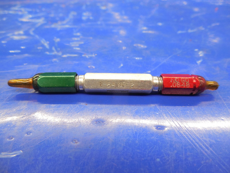 1 64 NC 2 THREAD PLUG GAGE #1 .073 GO NO GO P.D.'S = .0629 & .0648 QUALITY TOOL