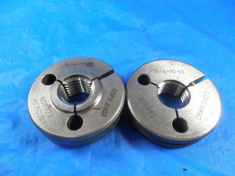 3/4 10 NS THREAD RING GAGES .75 GO NO GO P.D.'S = .6900 & .6880 INSPECTION TOOL