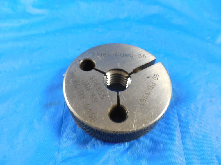 7/16 14 UNC 3A SPECIAL THREAD RING GAGE .4375 GO ONLY P.D. = .3961 QUALITY