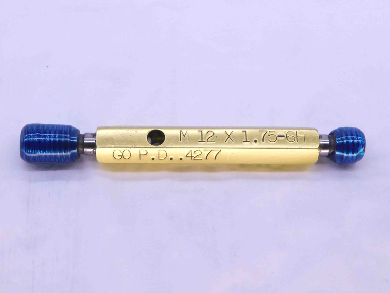 M12 X 1.75 6H METRIC THREAD PLUG GAGE 12 GO NO GO P.D.'S = .4277 & .4356 CHECK - RL0442BU