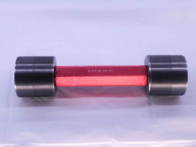 2 1/4 16 UN 2A SET THREAD PLUG GAGE 2.25 2.250 GO NO GO P.D.'S = 2.2078 & 2.2024 - RL0508WK