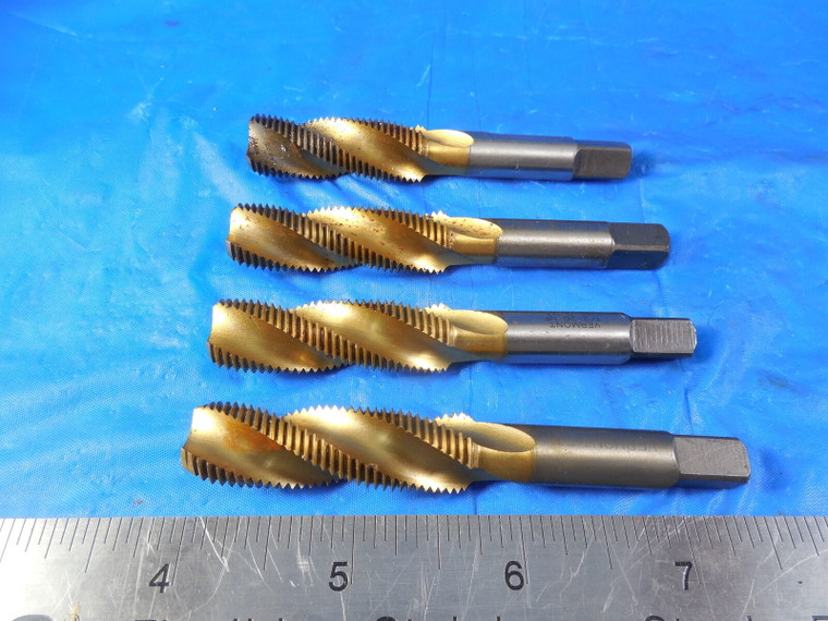 4 PCS LOT OF VERMONT 1/2 20 NF HS GH7 & GH3 TiN COATED 3 FLUTE SPIRAL FLUTE TAPS