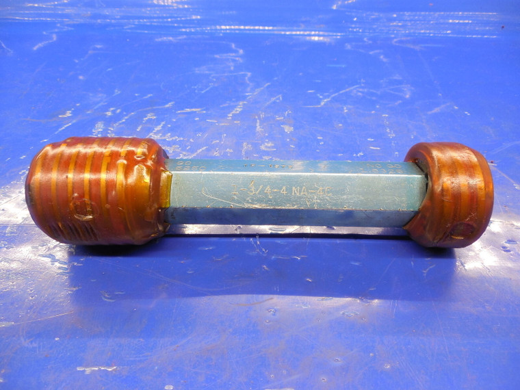 1 3/4 4 NA 4C THREAD PLUG GAGE 1.75 GO NO GO P.D.'S = 1.6250 & 1.6326 INSPECTION