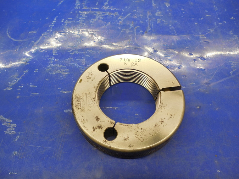 2 1/8 12 N 2A THREAD RING GAGE 2.125 NO GO ONLY P.D. = 2.0630 INSPECTION TOOL