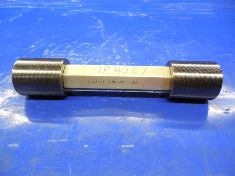 1 5/8 32 UNS 2A SET THREAD PLUG GAGE 1.625 GO NO GO P.D.'S = 1.6035 & 1.5995
