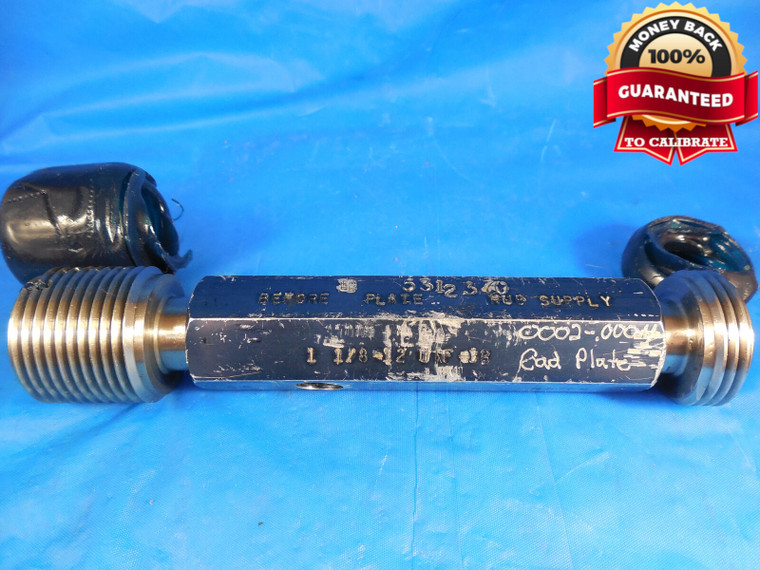 1 1/8 12 UNF 3B BEFORE PLATE THREAD PLUG GAGE 1.125 GO NO GO PDS = 1.0725 1.0776