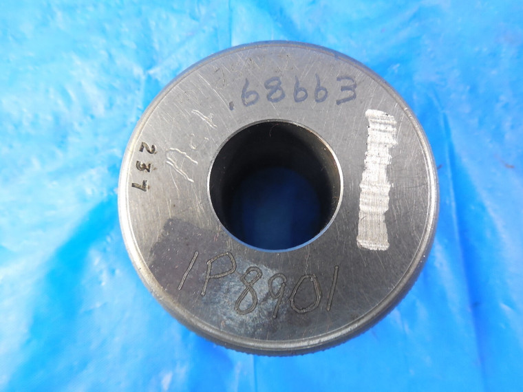 SHEFFIELD .68663 DIA MASTER PLAIN BORE RING GAGE UNDERSIZE .6875 -.00087 11/16