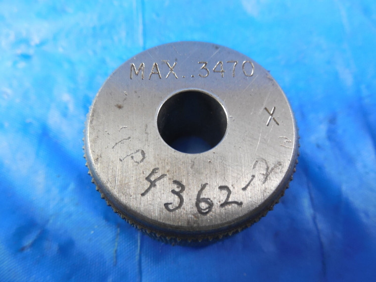 .3470 DIAMETER CLASS X MASTER SMOOTH PLAIN BORE RING GAGE UNDERSIZE .3750 3/8