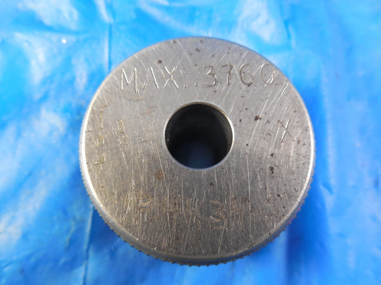 .3760 DIAMETER CLASS X MASTER SMOOTH PLAIN BORE RING GAGE OVERSIZE .3750 3/8