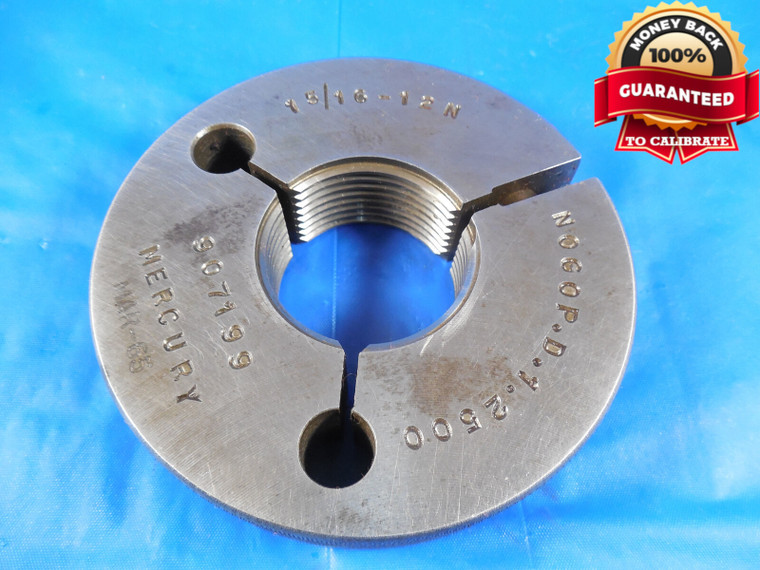 1 5/16 12 N SPECIAL PITCH DIA. THREAD RING GAGE 1.3125 NO GO ONLY P.D. = 1.2500