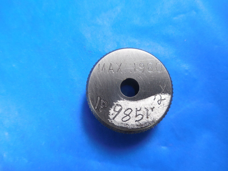 BENDIX .1980 DIA CLASS X MASTER PLAIN BORE RING GAGE OVERSIZE .1875 +.0105 3/16