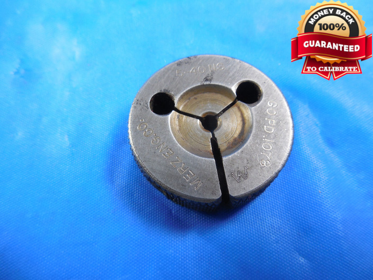 5 40 NC BEFORE PLATE THREAD RING GAGE #5 .125 GO ONLY P.D. = .1078 B/P P.P. TOOL