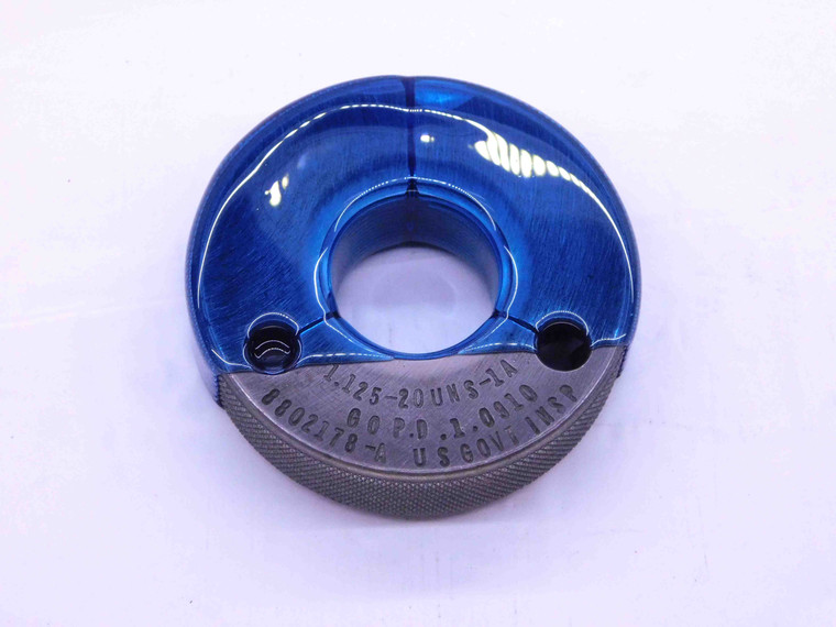 1 1/8 20 UNS 1A THREAD RING GAGE 1.125 1.1250 GO ONLY P.D. = 1.0910 1A OR 2A - JF1965BU