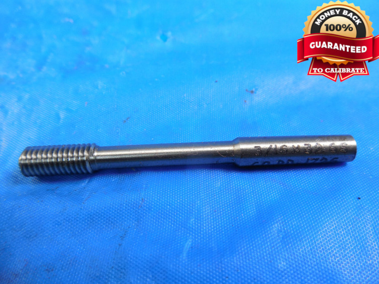 3/16 32 SS THREAD PLUG GAGE .1875 GO ONLY P.D. = .1726 QUALITY INSPECTION TOOL