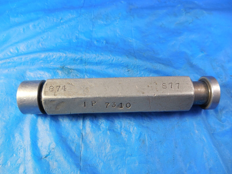 P & W .8740 & .8770 DIA SMOOTH PIN PLUG GAGE GO NO GO UNDER & OVERSIZE .8750 7/8