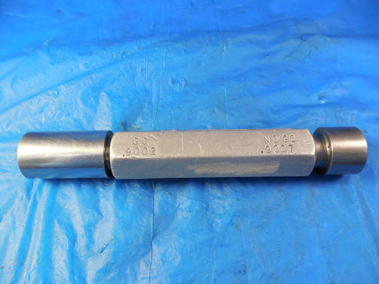 SHEFFIELD .9002 & .9007 DIA SMOOTH PIN PLUG GAGE GO NO GO OVERSIZE .8750 7/8