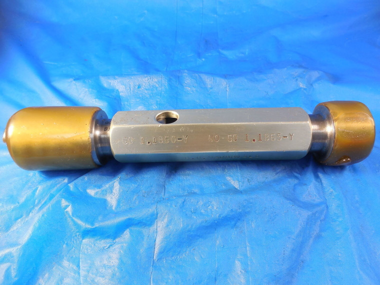 1.1860  1.1865 DIA CLASS Y SMOOTH PIN PLUG GAGE GO NO GO UNDERSIZE 1.1875 1 3/16
