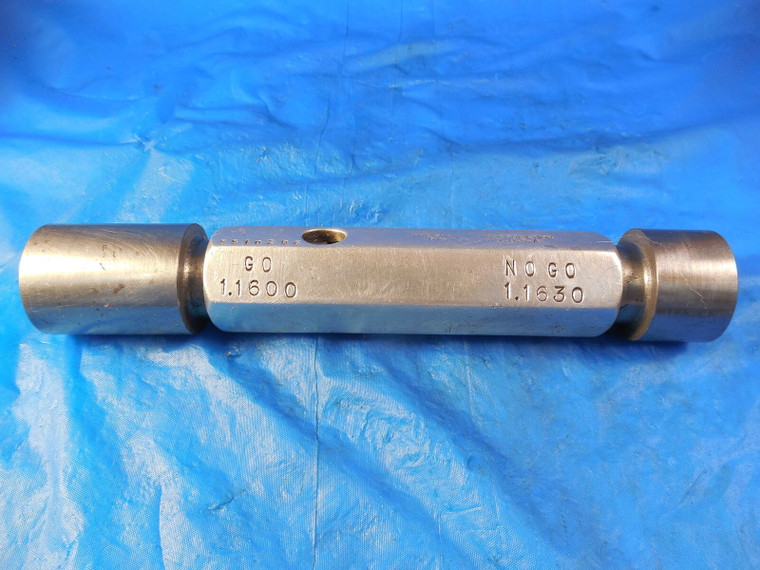 1.1600 & 1.1630 DIAMETER SMOOTH PIN PLUG GAGE GO NO GO UNDERSIZE 1.18750 1 3/16