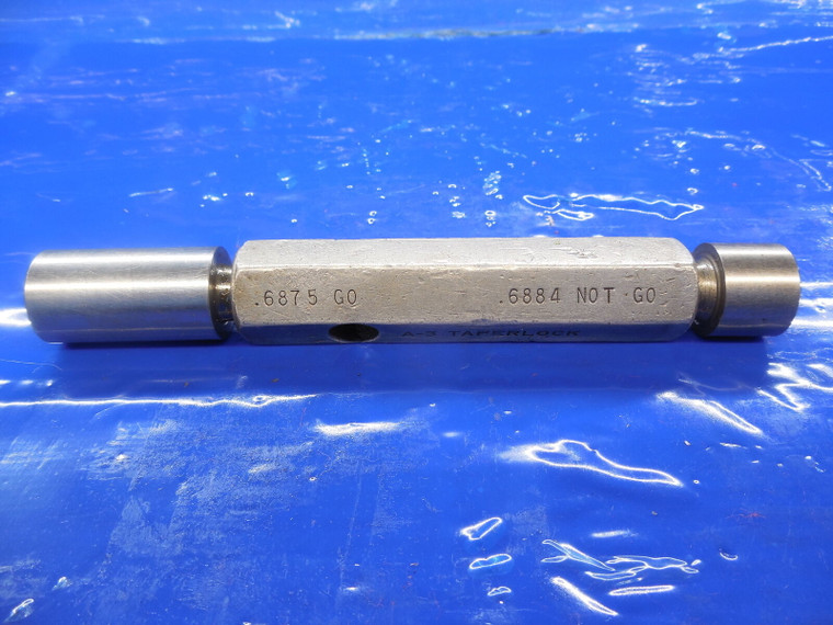 .6875 & .6884 DIA. SMOOTH PIN PLUG GAGE GO NO GO ONSIZE & OVERSIZE .6875 11/16